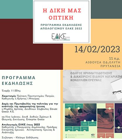 Απολογισμός ΕΛΚΕ 2022